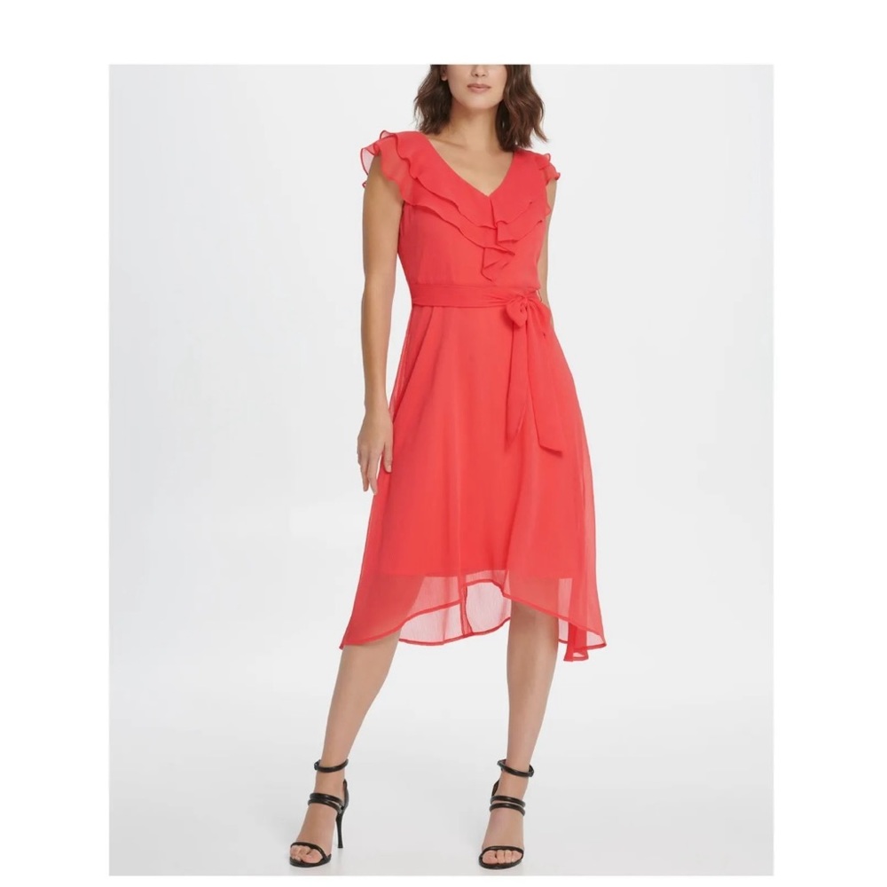 DKNY Flutter sleeves Chiffon dress size 8